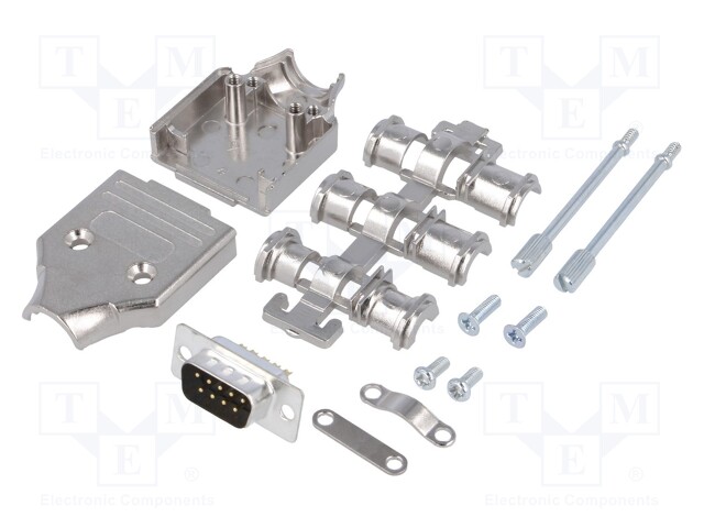 D-Sub; PIN: 9; plug; male; turned contacts; straight; soldering