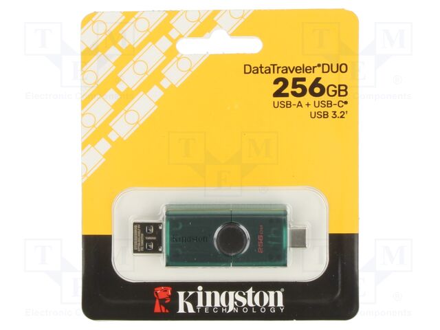 Pendrive; USB 3.2 Gen 1; 256GB; green; USB A plug,USB C plug