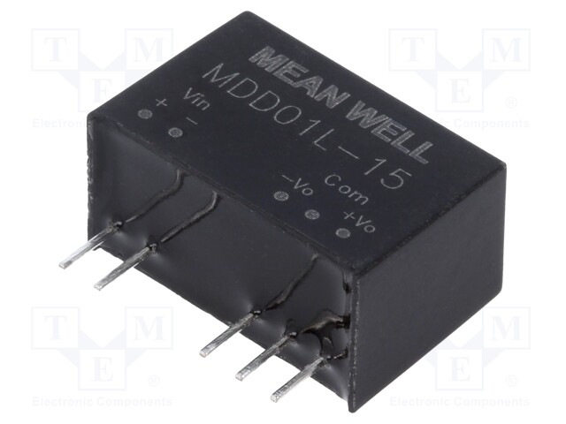 Converter: DC/DC; 1W; Uin: 4.5÷5.5V; Uout: 15VDC; Uout2: -15VDC; SIP7