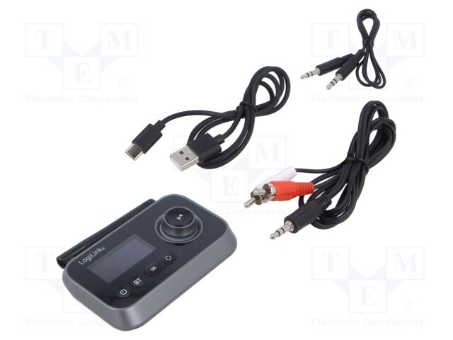 BT receiver; black; Jack 3,5mm,USB C socket; Bluetooth 5.0; 10m