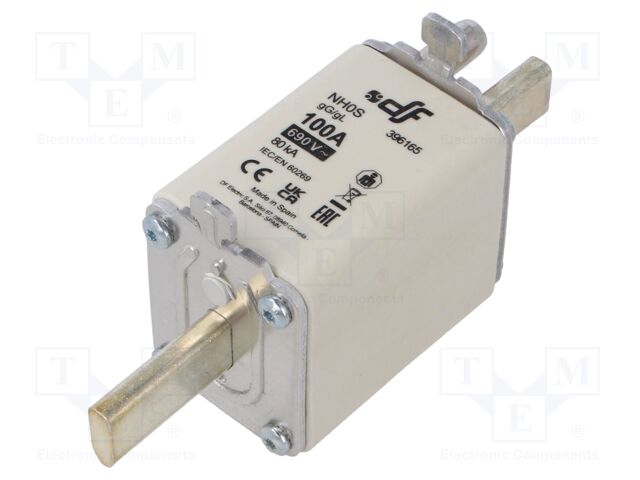 Fuse: fuse; gG; 100A; 690VAC; 440VDC; ceramic; NH0S