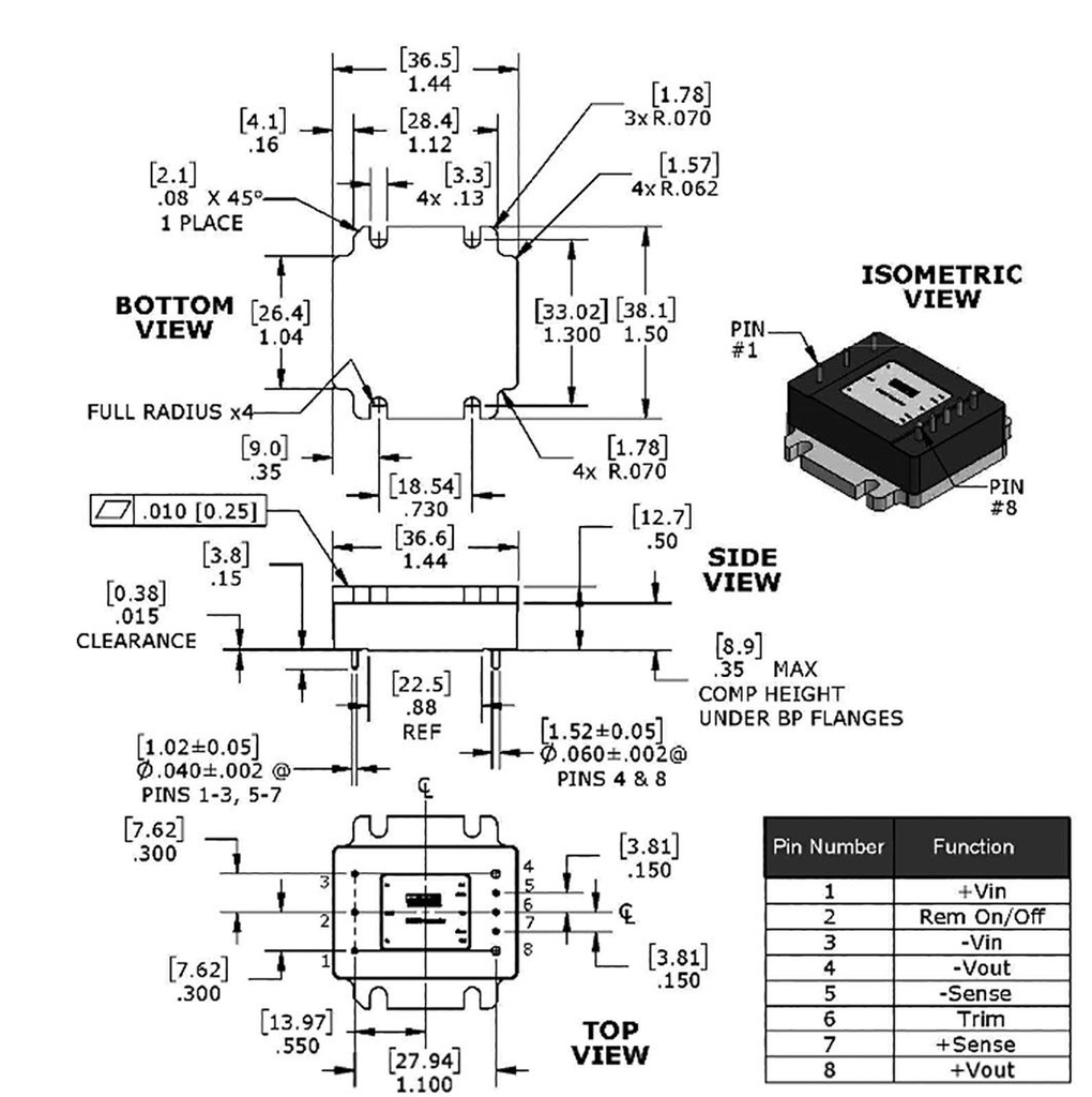 Converter: DC/DC; 48W; Uin: 9÷36V; Uout: 24VDC; Iout: 2A; DIP; 25.6g