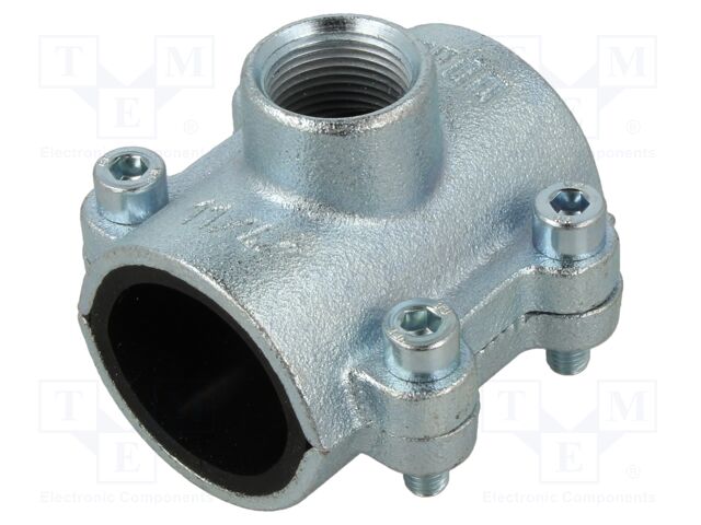 Splice terminal: fixing clamp; two-part,with side outlet; 10bar