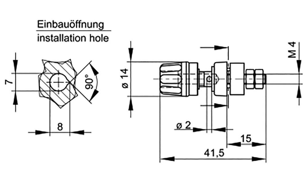 Connector: 4mm banana; socket; 35A; 30VAC; 60VDC; white; M4