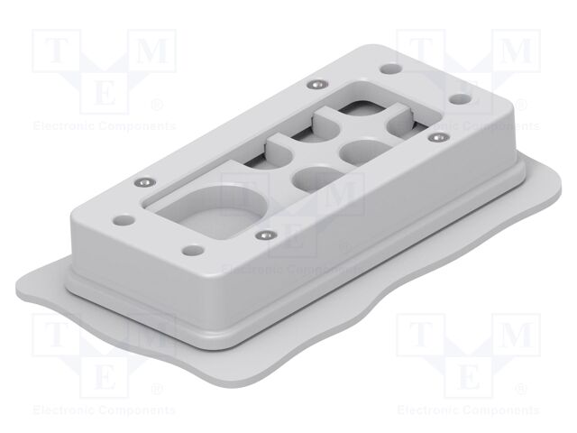 Multigate grommet; light grey; Holes no: 10; -40÷80°C; Entrelec