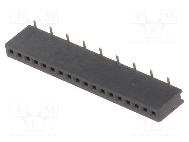 Socket; pin strips; female; PIN: 18; straight; 1.27mm; SMT; 1x18