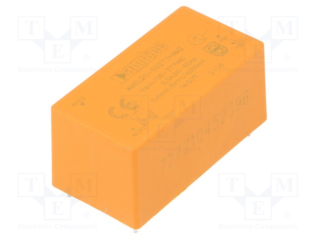 Converter: AC/DC; 20W; Uout: 5VDC; Iout: 4A; 79%; Mounting: PCB; 4kV