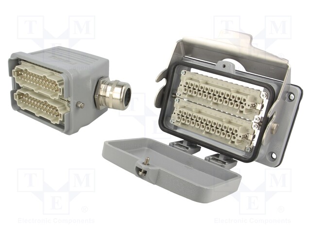 Connector: HDC; male + female; plug + socket; HE; PIN: 48; 48+PE