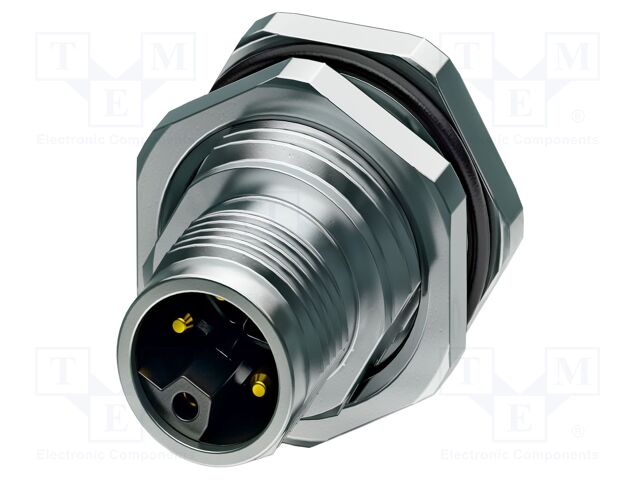 Connector: M12; socket; PIN: 5; male; 63V; straight; THT; 16A