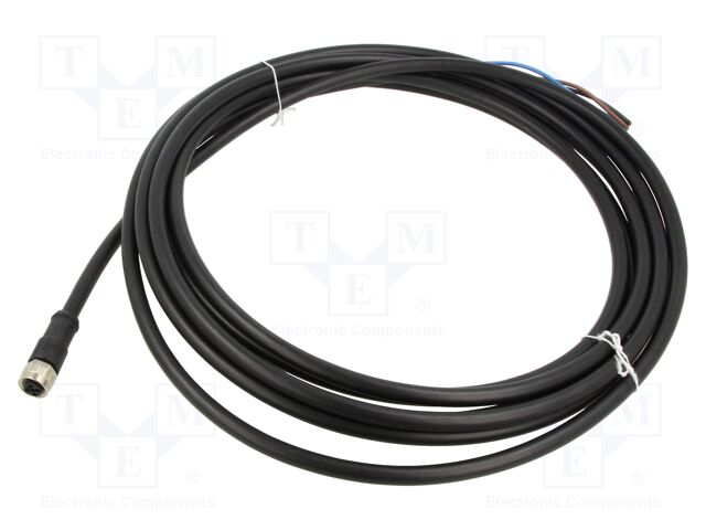 Connection lead; M12; PIN: 4; straight; 5m; plug; 63VAC; 12A; 813