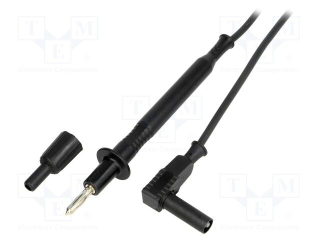 Test lead; silicone; 1m; black; 12A; 1kV; Cond.cross sec: 0.75mm2