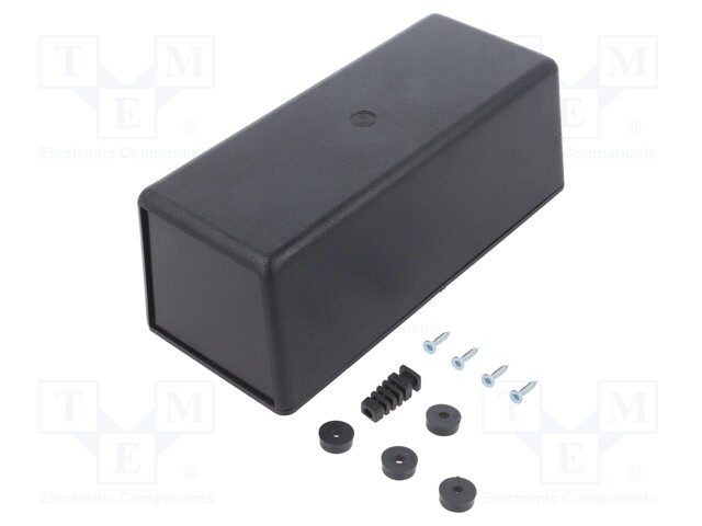 Enclosure: multipurpose; X: 76mm; Y: 176mm; Z: 65mm; ABS; black