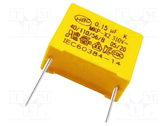 Capacitor: polypropylene; X2; WFC; 1uF; 310V; 31.5x19.5x10.8mm; THT