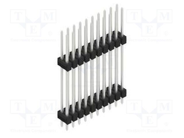 Connector: pin strips; pin header; male; PIN: 20; 2.54mm; THT; 2x10