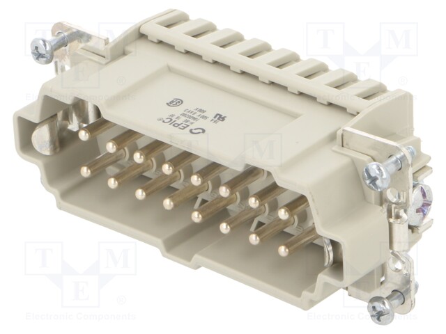 Connector: rectangular; male; EPIC H-BE; PIN: 16; 16+PE; 16A; 500V