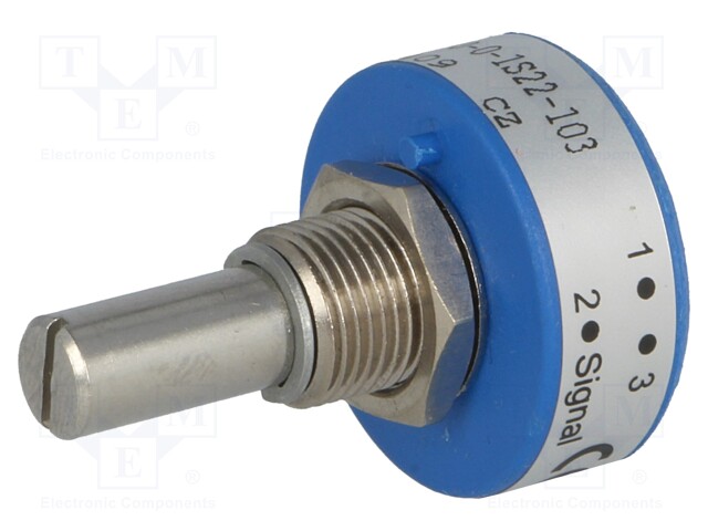 Potentiometer: shaft; single turn; 10kΩ; ±20%; 1W; linear; 6.35mm