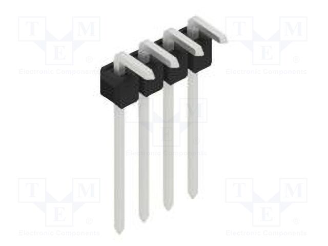 Connector: pin strips; pin header; male; PIN: 4; 2.54mm; THT; 1x4