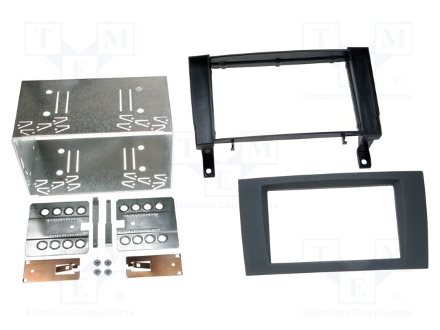 Radio frame; Mercedes; 2 DIN; black/rubber-touch