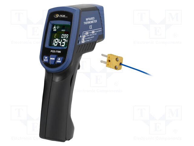 Infrared thermometer; LCD 1,6"; -60÷760°C; Accur.(IR): ±2°C; IP20