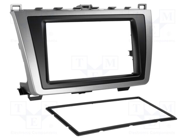 Radio frame; Mazda; 2 DIN; black and silver