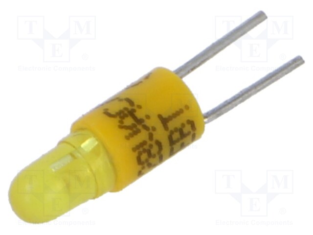Indicator: LED; BI-PIN; yellow; plastic; 28VAC; 28VDC; Leads: 2pin