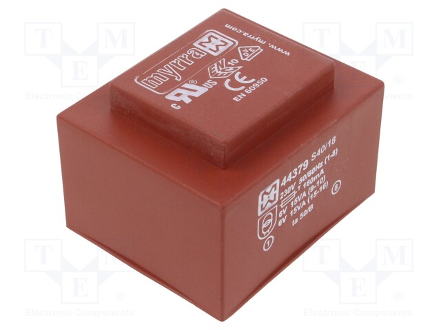 Transformer: encapsulated; 30VA; 230VAC; 6V; 6V; 2.5A; 2.5A