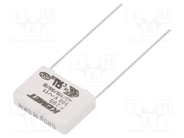 Capacitor: paper; Y1; 680pF; 500VAC; 15mm; ±20%; THT; Series: P295