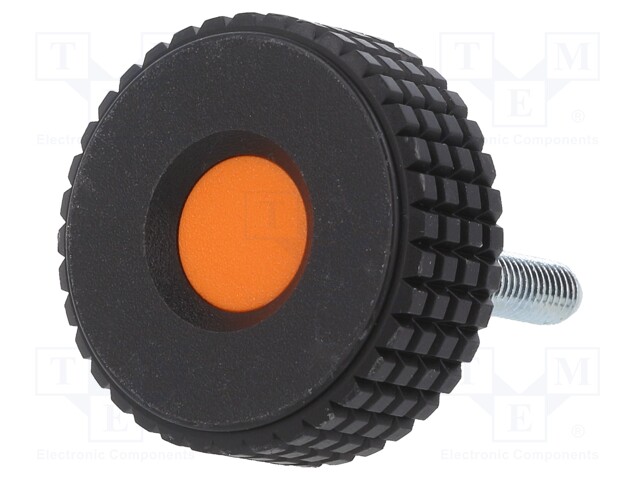 Knob; Ø: 31mm; Ext.thread: M5; 20mm; H: 24mm; technopolymer (PP)