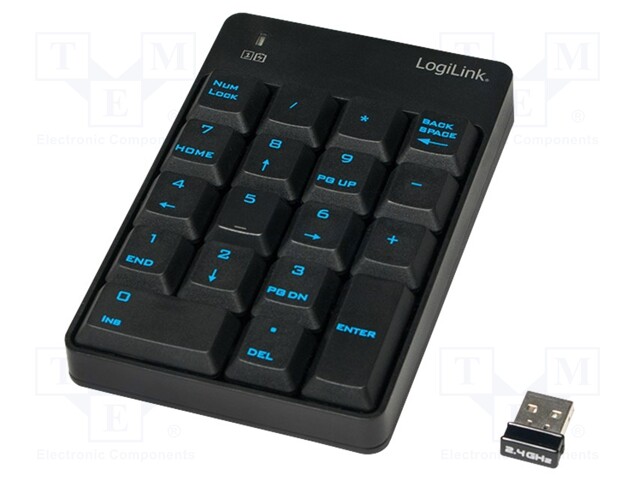 Keyboard; black; USB; wireless; 6÷10m
