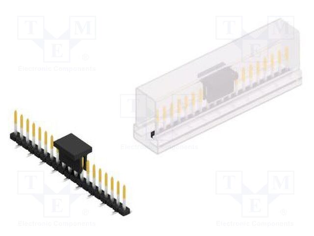 Connector: pin strips; pin header; male; PIN: 19; 2mm; SMT; 1x19