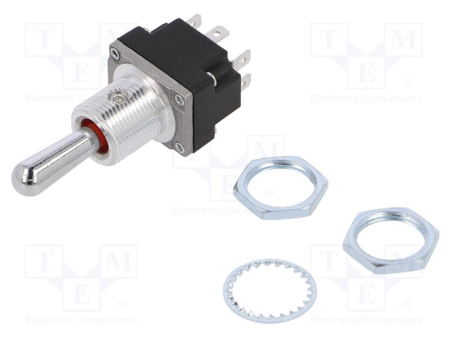 Switch: toggle; Pos: 3; DPDT; ON-OFF-ON; 5A/28VAC; Leads: screw; IP67