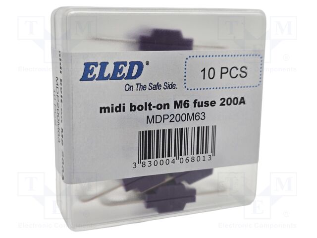 Fuse: fuse; 200A; 58VDC; automotive; 41mm; M6 screw; 41x12x8.24mm