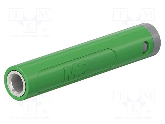 Connector: 4mm banana; socket; 32A; 30VAC; 60VDC; green