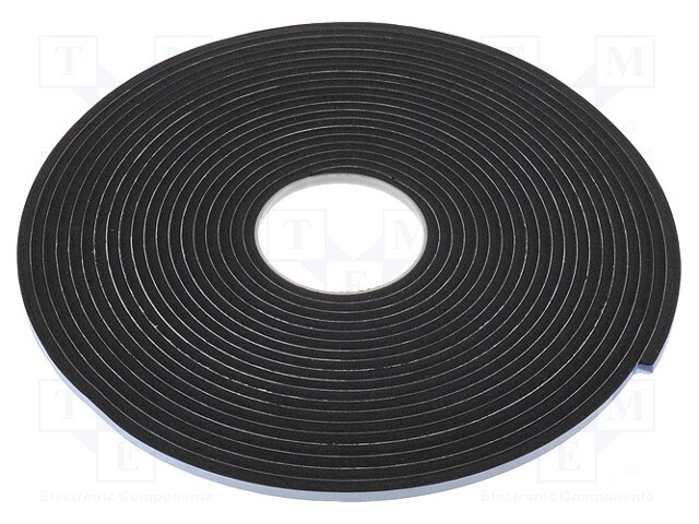 Tape: sealing; W: 6mm; L: 12m; D: 6mm; black; acrylic; PVC foam; 170%