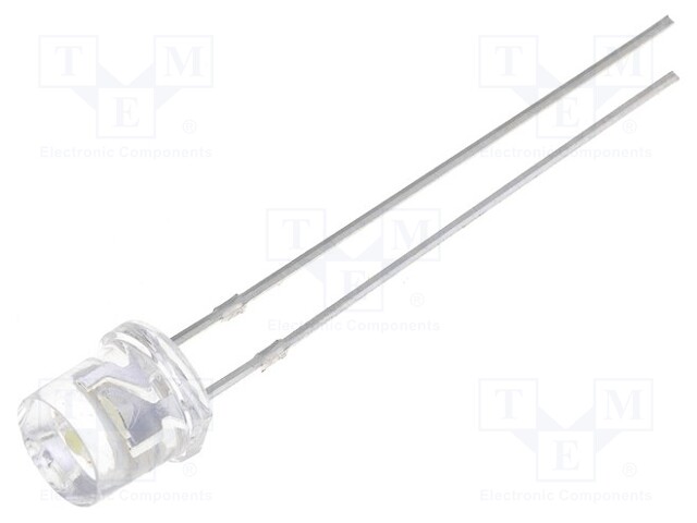 LED; 5mm; white; 500÷1120mcd; 140°; Front: flat