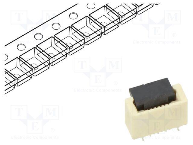 Connector: FFC/FPC; 30V; PIN: 6; vertical; SMT; tinned; 0.5A; LCP