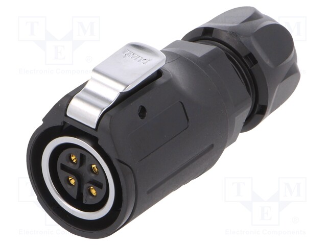 Plug; Connector: circular; MRD; PIN: 4; gold flash; 10A; soldering