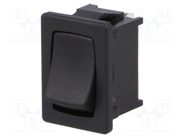 ROCKER; SPDT; Pos: 2; OFF-ON; 10A/250VAC; black; IP40; none; 100mΩ