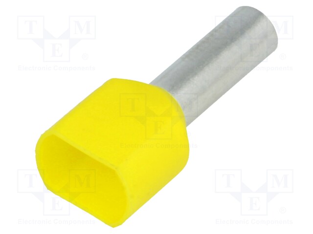 Bootlace ferrule; insulated,double; copper; 6mm2; 14mm; tinned