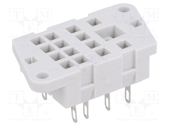 Socket; PIN: 8; 12A; 250VAC; Mounting: on panel; Series: R2,R2N
