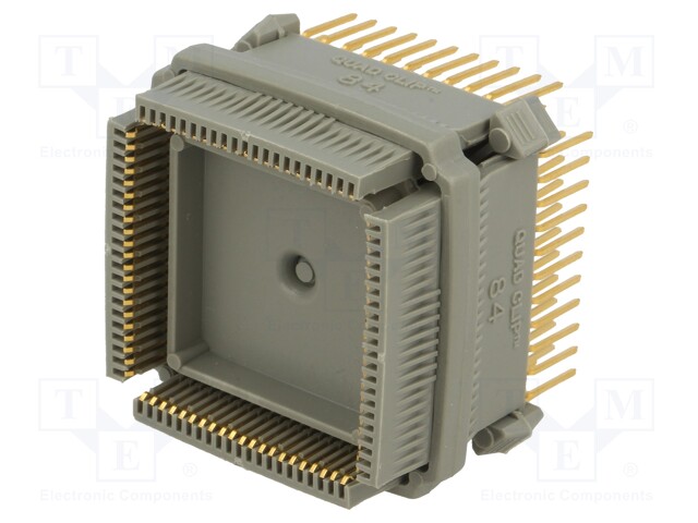 Test clip; PLCC; PIN: 84; grey; Overall len: 34.29mm; gold-plated