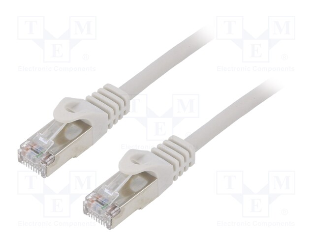 Patch cord; F/UTP; 6; stranded; CCA; PVC; grey; Len: 0.25m; RJ45 plug