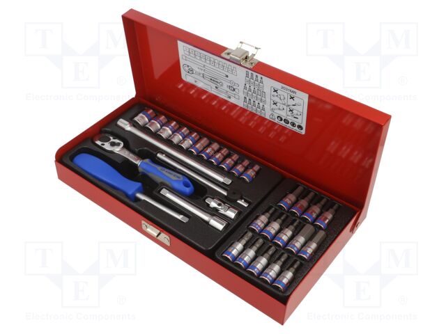 "TOOL SET 1/4"" 31p. 12 point SOCKETS 4 - 13mm, T8 - T30, HE