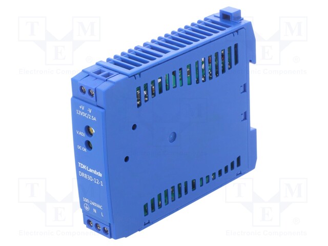Power supply: switched-mode; 30W; 12VDC; 2.5A; 85÷264VAC; 95g