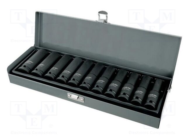 Wrenches set; 6-angles,socket spanner,impact; Mounting: 1/2"