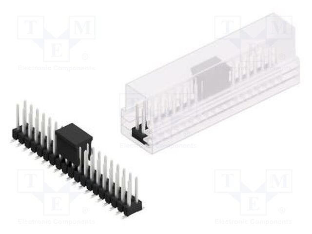 Connector: pin strips; pin header; male; PIN: 38; 2.54mm; SMT; 2x19