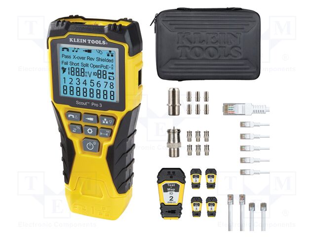 Tester: LAN network analyzer; LCD; Measured cable l: max.610m