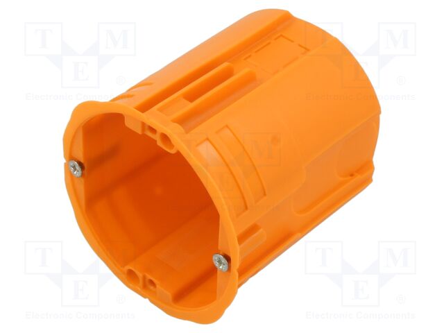 Enclosure: junction box; Ø: 62mm; plaster embedded; IP20; orange