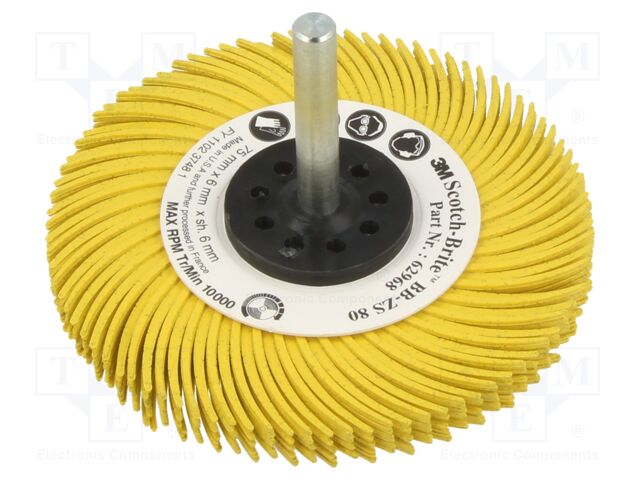 Wheel brush; 75mm; Granularity: 80; with lever; Mounting: rod 6mm