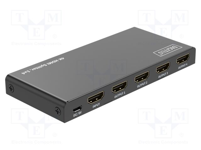 Splitter; HDMI 2.0; black; Input: HDMI socket,USB B micro socket